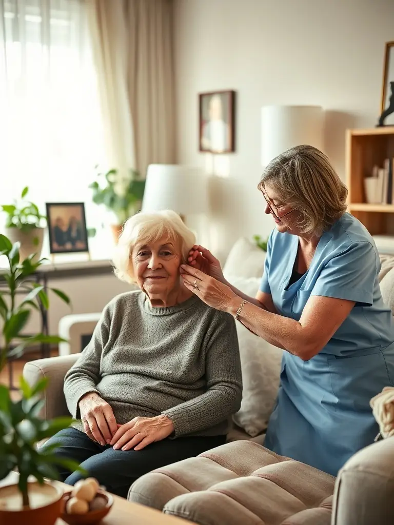 A photo of a dancer leading a movement session for elderly participants in a care home, emphasizing gentle exercises and the therapeutic benefits of dance for seniors.